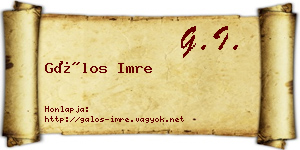 Gálos Imre névjegykártya
