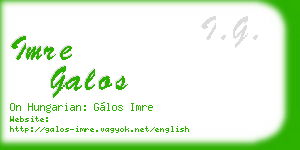 imre galos business card